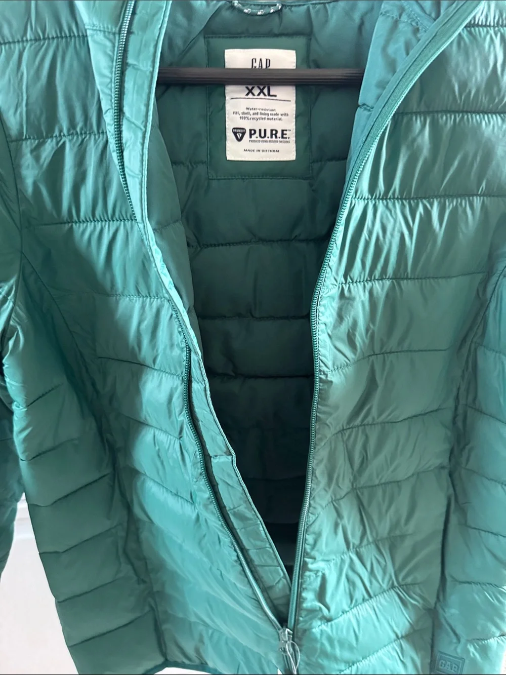 GAP Kids Lightweight Recycled Primaloft Puffer Jacket XXL 14-16 Balsam Tree
